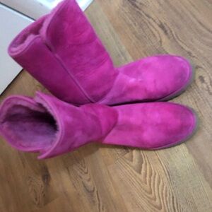 UGG Fuchsia Suede Ankle Boots